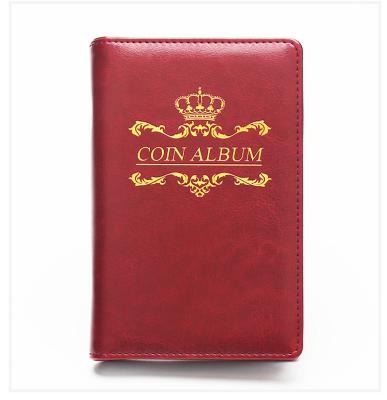 China Custom Euro Precious Memorabilia Storage British New 50 Penny Stamp Pages Leather Coin Holder Book Album Collector Collecting Coin Album Holder for sale