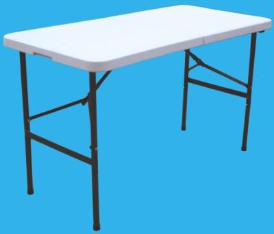 China wholesale 4 foot folding in half table/4 foot portable plastic foldable table for sale