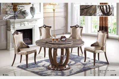 China 6 seater round marble dining table with lazy Susan for sale