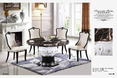 China club 8 persons round dining marble table with Lazy Susan for sale