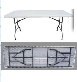 China sell HDPE 8 foot folding table furniture/outdoor 8 ft rectangle plastic foldable table for sale