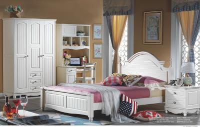 China white youth wooden bed room set furniture for sale