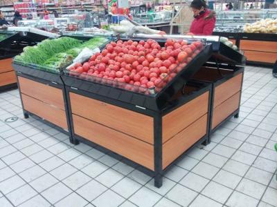 China supermarket wooden vegetables display table furniture for sale