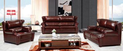 China modern living top leather sofa 1+2+3 brown genuine leather sofa set for sale