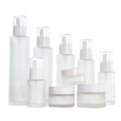 China Wholesale Blank White Cap Jar Container Diy Beauty Cream Cosmetic Packaging Empty Glass Jars And Bottles For Skin Care for sale