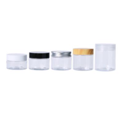 China Factory Cosmetic High Quality Clear Plastic PET Material Bottle 30ml 40ml 50ml Sealed Container Jar Face Cream Jar for sale