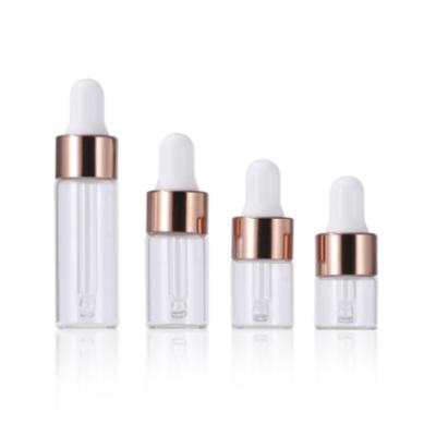 China Factory direct supply cosmetic frosted glass bottle with 1ml 2ml 3ml 5ml dropper bottle colorful frosted small dropper bottle for sale