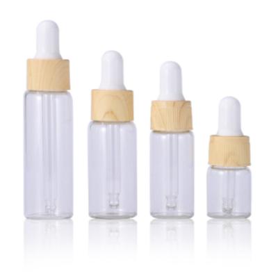 China Cosmetic Cosmetic Packaging Dropper Glass Bottle With 5ml 10ml 15ml 20ml Dropper Bamboo Bamboo Glass Bottle for sale