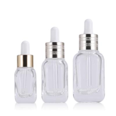 China Reasonable price long cosmetic square glass quare glass bottle empty dropper bottle 15ml 25ml 40ml for sale