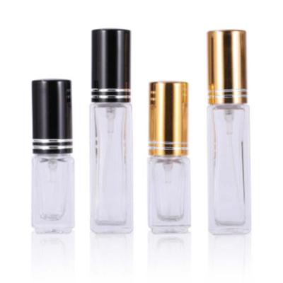 China High Grade Portable Travel Bottle Dispenser Bottle Perfume Glod Cosmetic Glass Empty Or Small Black Cap Sample Spray Bottle for sale