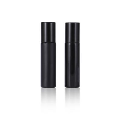 China 10ml Roller Bottle Cosmetic Glass Perfume With Black Lid Dark Glass Roller Bottles for sale