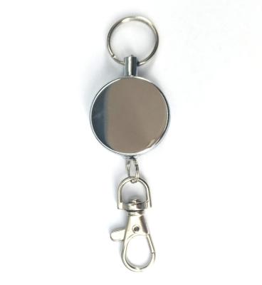 China Unique metal badge reel with key ring and trigger hook for sale