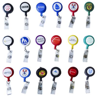 China ABS Sign Badge Neck Buckle Rope Nurse Chest Clip Card Cover Retractable Hanging Badge Stretching Badge Reel for sale