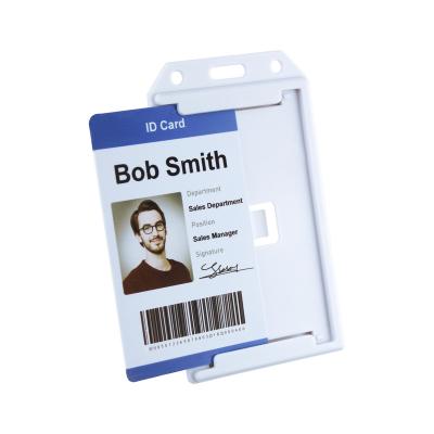 China 2-sided Card Holder Vertical 2 Sided ID Badge Case Office Supply Card Case School Name Tag Pass Cover Company Card Holder Plastic Cover for sale