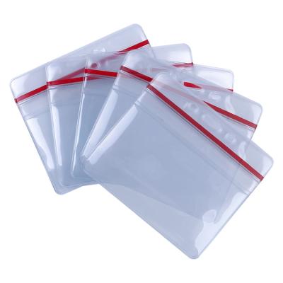 China ID Card Badge Holding Card Holder PVC Card Holder ID Badge Holder Cheap Clear Soft Bag Horizontal Waterproof Name Tag Wholesale Transparent for sale