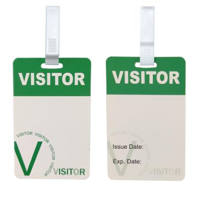 China ID Card Badge Holding Temporary Visitor Card With Tag Plastic Old Name Use Identification Clip Multiple Color Identity Pass Paper Card for sale