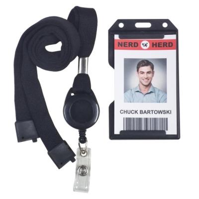 China ID Card Badge Holding ID Card Holder Doctor Nurse Name Tag Work Pass Cover Neck Strap Lanyard for Employee Company Staff for sale