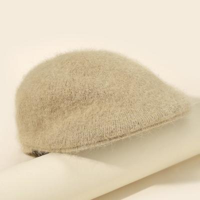 China Warm autumn and winter women's beret rabbit hair literature jacquard painter's comfortable angora hat knitted hat for sale