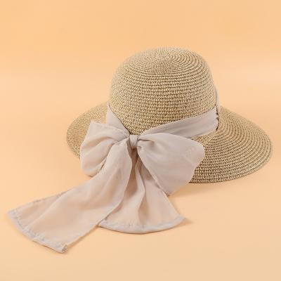 China Striped Women's Large Beach Sunshade Sunshade Hat Fashion Contrast Color Brimmed Hat for sale