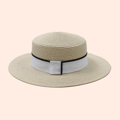 China Custom Fashion Striped Women's Bikini Leisure Vacation Beach Sun Shading Folding Cornice Hat for sale