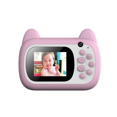 China Hot Sale Kidcam-A7 Pink 2.4inch Built-in LED Flashlight Flash Photo and Video Printing 24MP HD 1080p Digital Kids Camera with AI Identify and Anti-broken for sale