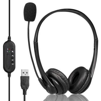 China Earphone OEM USB Stereo Business Phone Wired Gaming Headset with Noise Reduction MIC and Soft Protein Earmuffs for Buzz for sale