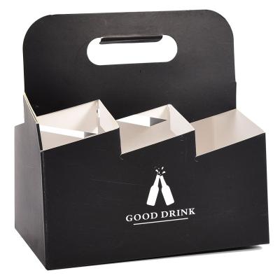 China Recyclable Wholesale Custom Paper Cardboard Wine Gift Box 6 Pack Bottle Carrier Beer Shipping Box With Inserts for sale