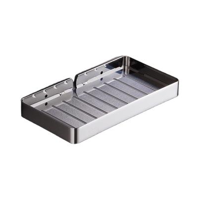 China Modern Wall Mounted Bathroom Shower Soap Holder Drain Tub Soap Box Dish Holder 304 Stainless Steel Protector for sale