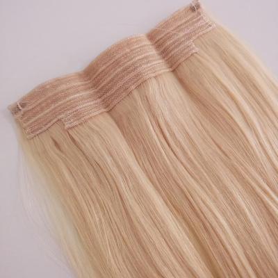 China Full Hair Cuticle Aligned Flip Halo In Hair Extensions Replacement Wire , High Quality Halo Hair Extensions for sale