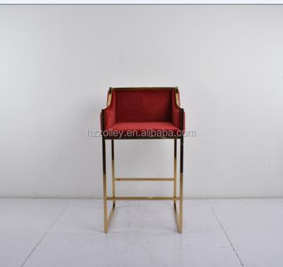 China ZLY-0566chair Design Popular Hotel Furniture Gold Stainless Steel Bar Chairs for sale