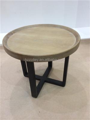 China Living Room Furniture Spanish Tea Table Solid Wood Round Coffee Table Center Table for sale