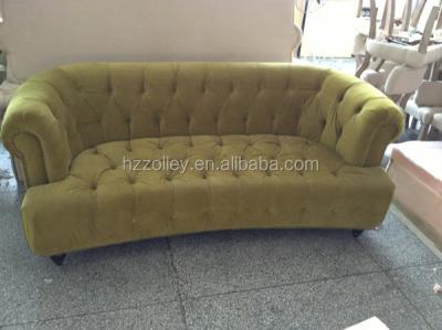 China Floral Modern Chesterfield SOFA Antique Wood Sofa Bed High End Fabric Fabric Sofa For Home Use for sale