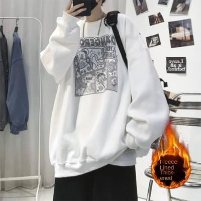 China Fashionable Anti-wrinkle Custom Loose Casual Fit Printed New Design Men's Fashion Winter Hoodies Cartoon Hoodies For Men for sale