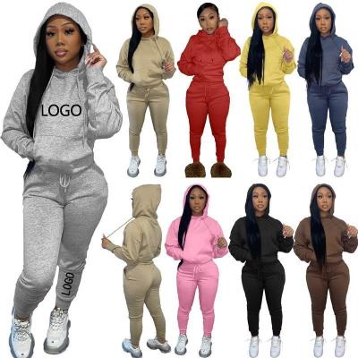 China Breathable Custom Logo 2 Piece Fitness Clothing Sweat Tracksuits Sportsuit Ladies Unisex Tracksuits for sale