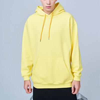 China Logo Anti-wrinkle Embroidery Oversized Hoodie High Quality Hoodie Custom Cotton Sweatshirt Blank Yellow Hoodie Sets for sale