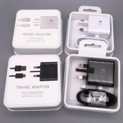 China Fast Travel Charger 15W 1.2m USB Fast Charging Type-C Cable 2 in 1 Travel Adapter Kit Set for Samsung Huawei Type-C Charging for sale