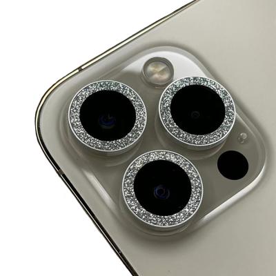 China Shockproof Glitter Diamond Camera Lens Tempered Glass Screen Protector Film Lens Case For iPhone 13 12 11 pro max for sale