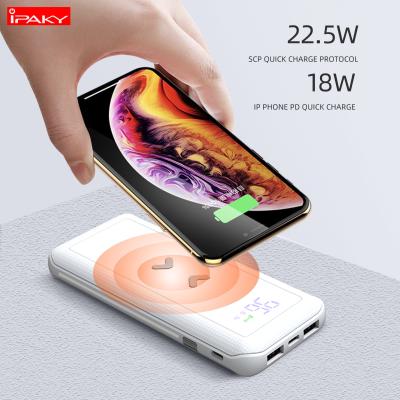 China 18W Power Bank 10000mAh Portable Universal Slim Portable Palladium Mobile Fast Charging Wireless Power Bank With Bracket for sale