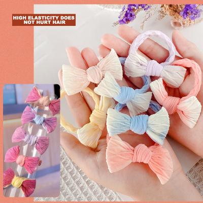 China Sunshine Hair Band OEM New Product Color Bow Hair Rope Changing Headband Bows Elastic Scrunchies Kids Hair Rope Color Bow Hair Ties for sale