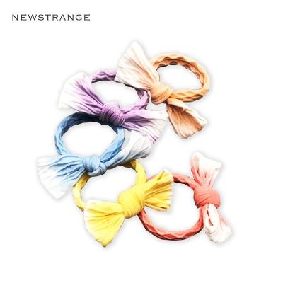 China Hair Band 2022 Exclusive Design Headband New Hair Hangers Elastic Scrunchies Kids Daily Life Hair Rope Graduated Color Bow Hair Ties For Girls for sale