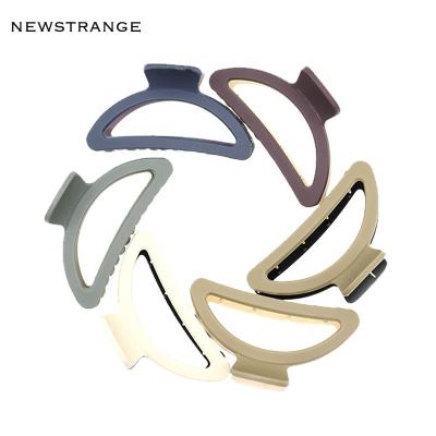 China New Decor Design Fashion Hair Claw Clips Stylish Double Colors Moon Hair Claw Clips Large Matte Shark Hair Claw Clamps For Woman Girls for sale