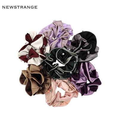 China New Hair Scrunchies Recommend Wholesale Bowknot Hair Scrunchies Double Color Women 100% Silk Hair Accessories Bow Scrunchies For Women for sale