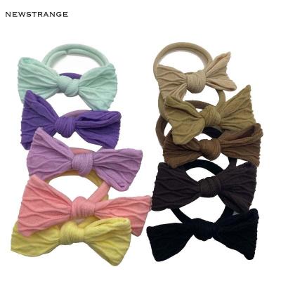 China 2022 Hair Accessory Bowknot Shape Colorful Hair Ties Changing Color Dye Sun Knot Nylon Hair Tie Elastic Hair Band For Girl for sale