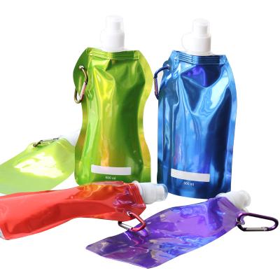 China Pe Sustainable Portable Plastic Folding Water Bag Outdoor Durable No Bpa Sports Water Bottle for sale