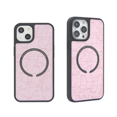 China Unique Creative Pattern Shockproof Ring Leather Mobile Phone Magnetic Filling Case for iPhone 13 max iPhone 12 pro for sale