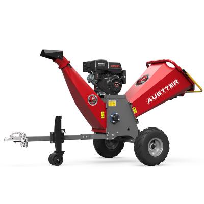 China AUSTTER Farms Brand P4206 Trailer Mounted Gravity Feeding 15Hp Gasoline Powered Chipper Shredders And Mulchers Wood Machine for sale