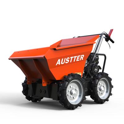 China Mini Dumper Power Wheel Barrow Small Size Agricultural Loading Gasoline Farm Construction Machinery 300kg for sale