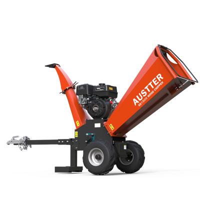 China Heavy Duty Farms Trailer Mounted 15hp Gasoline Engine CE Approved Gasoline Engine Log Tree Branch Chipper Wood Shredder Machine for sale