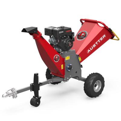 China Farms Mobile 6 Inch Cutting 15HP Capacity Gasoline Power Log Tree Branches Leaf Twigs Chipper Industrial Shredder For Garden Farm Use for sale