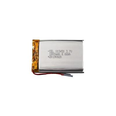 China 103450 Li Polymer Battery 1800mAh UN38.3 Rechargeable Stable Working Voltage Te koop